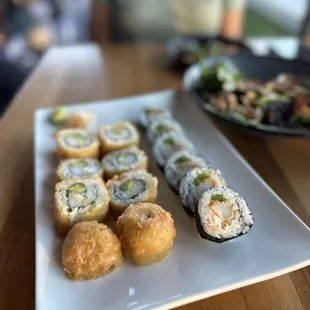 Fried tempura and California Roll