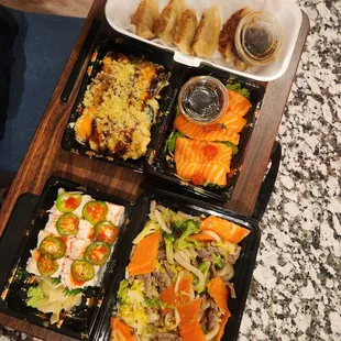 Couple of rolls, upon, and potstickers!