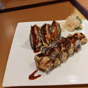 Spicy Volcano roll and crazy horse