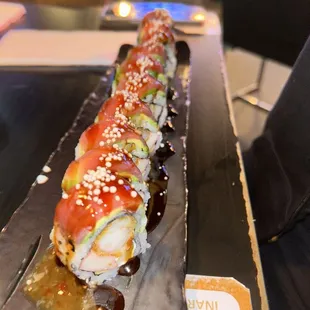  sushi roll on a plate