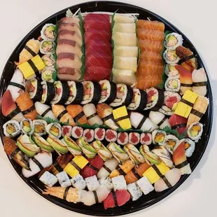 a variety of sushi on a plate