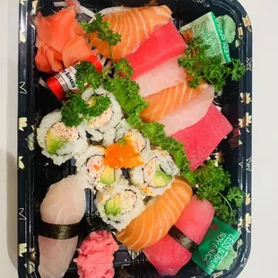sashimi, sushi, sushi and sashimi, food