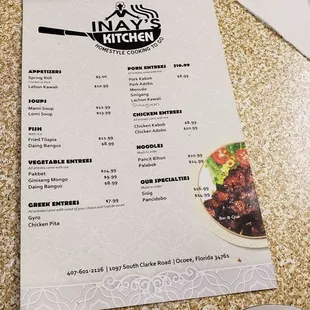 menu