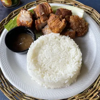 Lechon kawali with rice