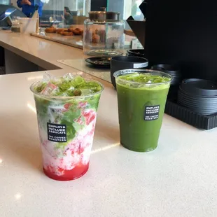 Strawberry Matcha / Matcha Tea (unsweetened)