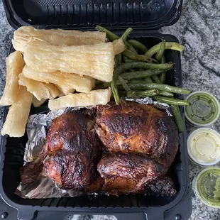 #2. Half Chicken and 2 Sides Green Beans Yuca
