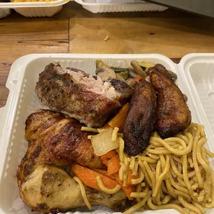 Chicken &amp; Chicken and Rib (pork) Combo Platter