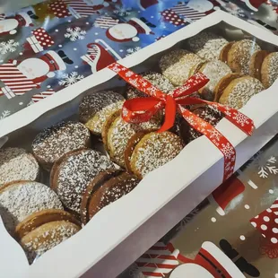 a box of cookies on a table