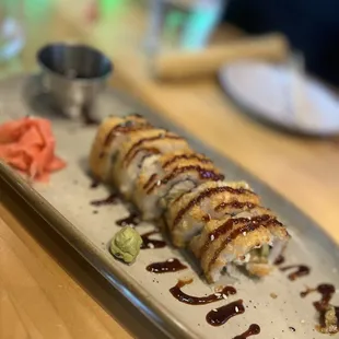 Fried shrimp sushi
