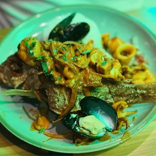a plate of food on a table