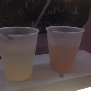 I think the one on the right was a Long Island Iced Tea.  Notice there doesn't appear to be much tea.