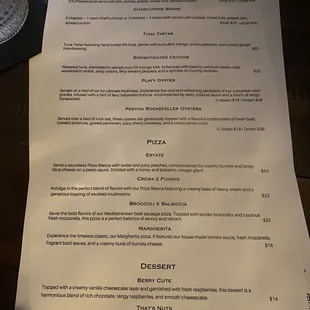 Food menu