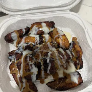 Platanos with crema (added at home)