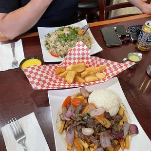 All three dishes so you can see how large the portions are