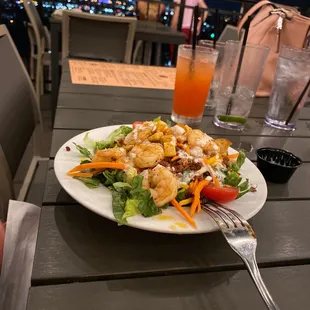 Cherry Zing &amp; IPH salad w/ shrimp.