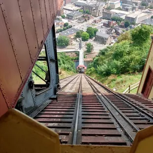 View from the top looking down at the tracks