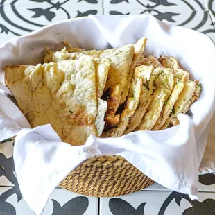 A Basket of Naan Bread