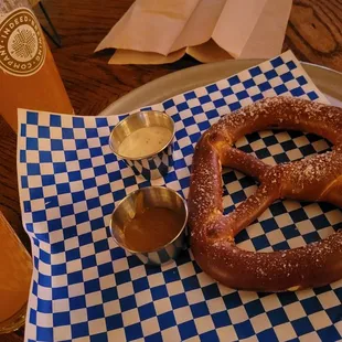 a pretzel and a beer