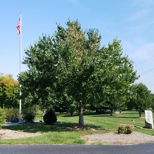 memorial area to the armed services, police and fire departments