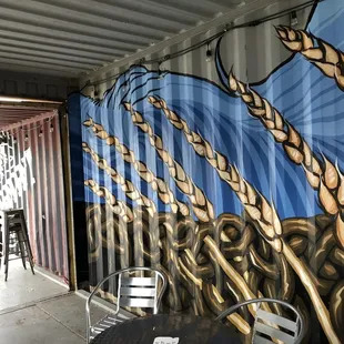 a mural of wheat