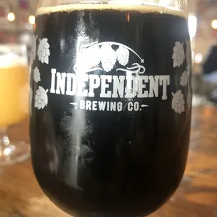 Peanut butter bourbon killer sweet stout 6.6% ABV