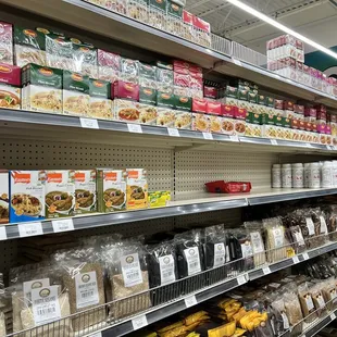 the shelves of a grocery store