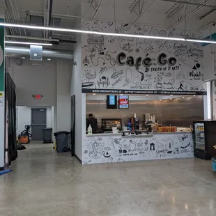 the interior of a coffee shop