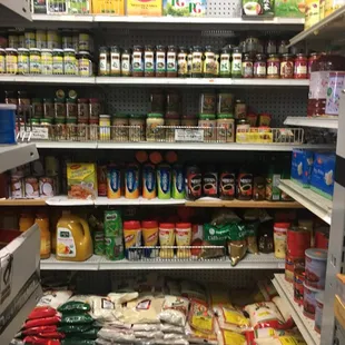the shelves of a grocery store
