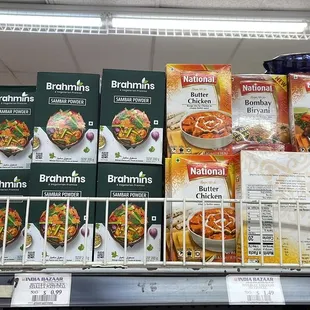 a variety of food items on display