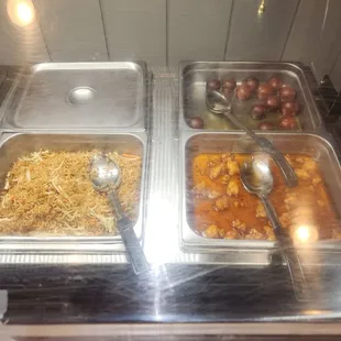 Vegetable Fried Rice, Gulab Jamun And Honey Chicken