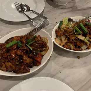 Szechuan Chicken and Cashew Chicken