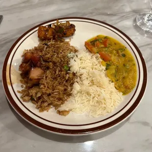 Stir Fried Rice &amp; Vegetable Dal