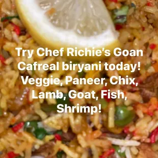 Goan Cafreal biryani