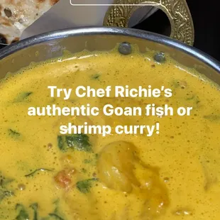 Coconut seafood gravy from Goa