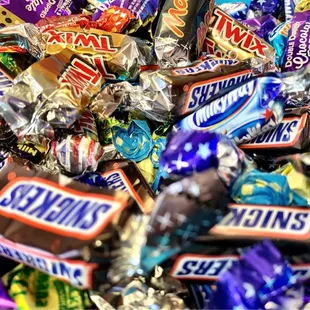a large pile of candy