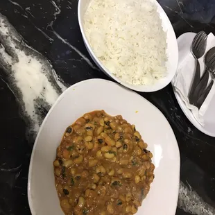 Lobia (black eyed bean curry). On the Vegetarian Entre page of the menu