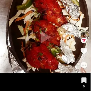 chicken wings and fried chicken, food