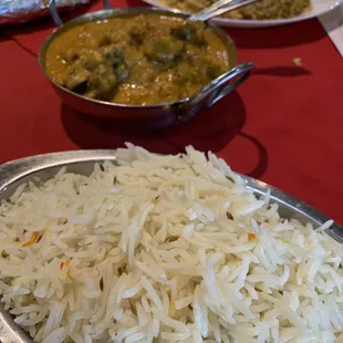 Rice, Chicken Tikka Masala, Lamb Biryani