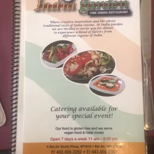 Menu cover