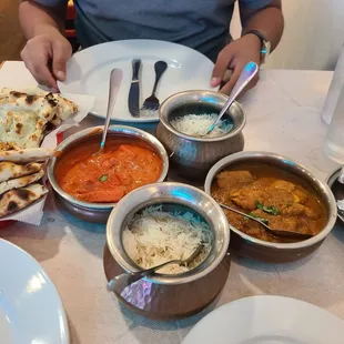 *Garlic Naan  *Butter Chicken  *Chicken Curry  *Chicken Lollipops 6pc.