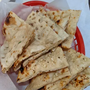 Bread basket - naan, tandoori roti and kulcha