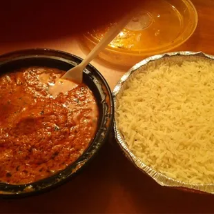 Chicken masala take out. Just spicy enough