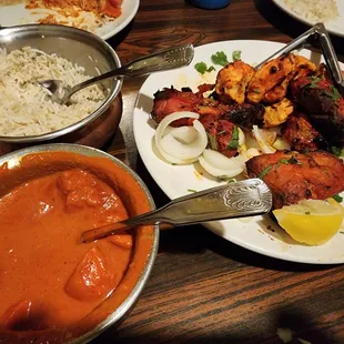 Chicken Tikka masala and mixed tandoori plate!