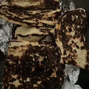 a pile of flatbreads