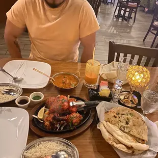 Tandoori Chicken, Tikka Masala, Mango Lassi