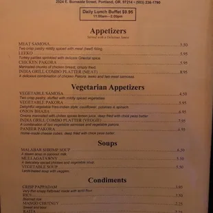 menu