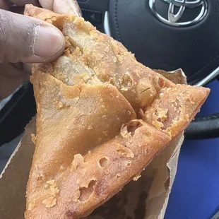 Saturday, 11 January 2025 -- a 99 cents fresh samosa (hot) bought at India Grocers