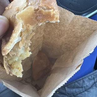 Saturday, 11 January 2025 -- a 99 cents fresh samosa (hot) bought at India Grocers