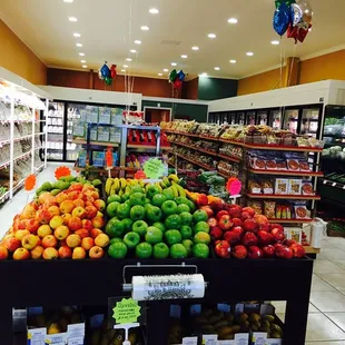 a display of fruits and vegetables