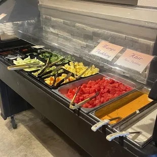 a buffet of vegetables